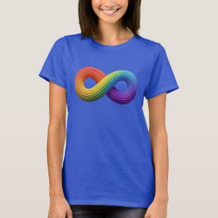 T-shirt Symbole d'infini arc-en-ciel 3D Autisme Neurodiver