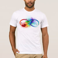 Symbole d'infini avec plume arc-en-ciel