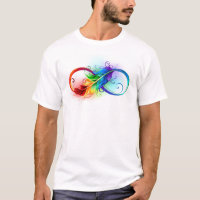 Symbole d'infini avec plume arc-en-ciel