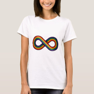 T-shirt Symbole d'infini dans le drapeau arc-en-ciel de la