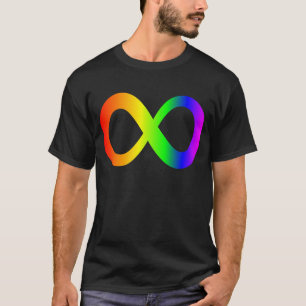 T-shirt Symbole d'infini d'arc-en-ciel de sensibilisation