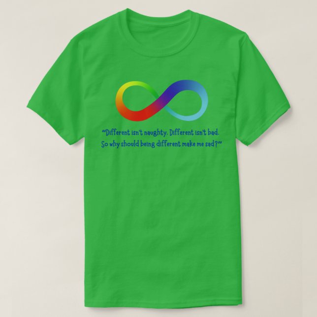 T-shirt Symbole d'infinité arc-en-ciel différent (Design devant)