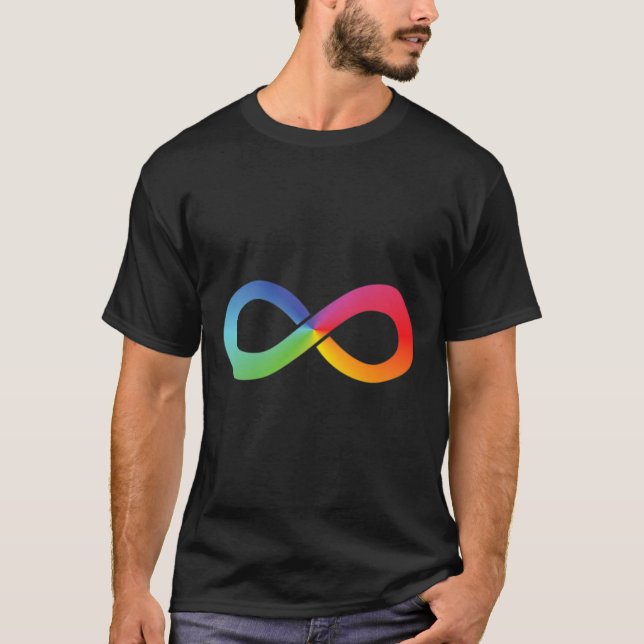 T-shirt Symbole d'infinité arc-en-ciel Sensibilisation sur (Devant)