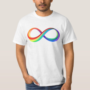 T-shirt Symbole d'infinité arc-en-ciel stratifié