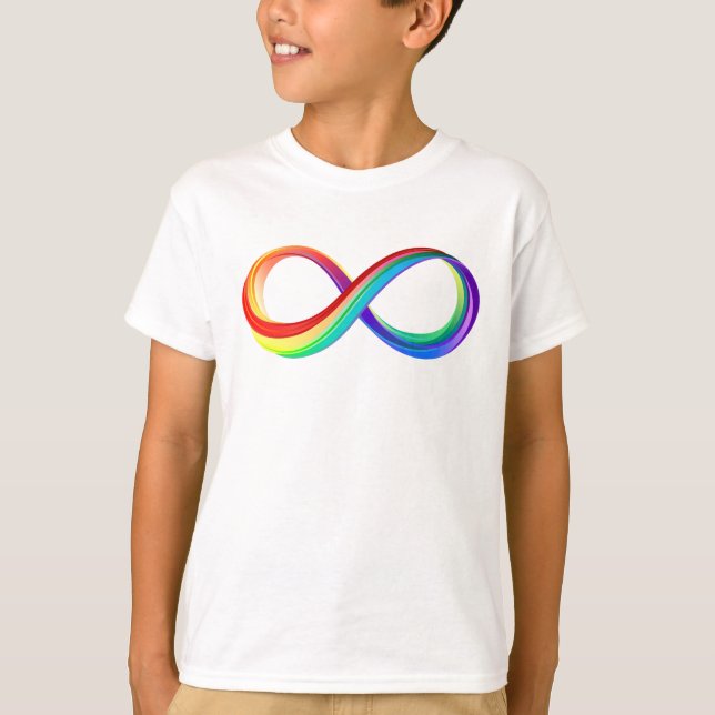 T-shirt Symbole d'infinité arc-en-ciel stratifié (Devant)