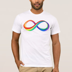 T-shirt Symbole d'infinité arc-en-ciel stratifié