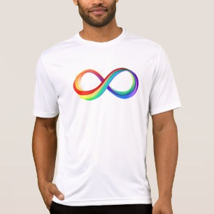 T-shirt Symbole d'infinité arc-en-ciel stratifié