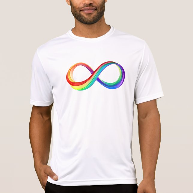 T-shirt Symbole d'infinité arc-en-ciel stratifié (Devant)