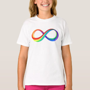 T-shirt Symbole d'infinité arc-en-ciel stratifié