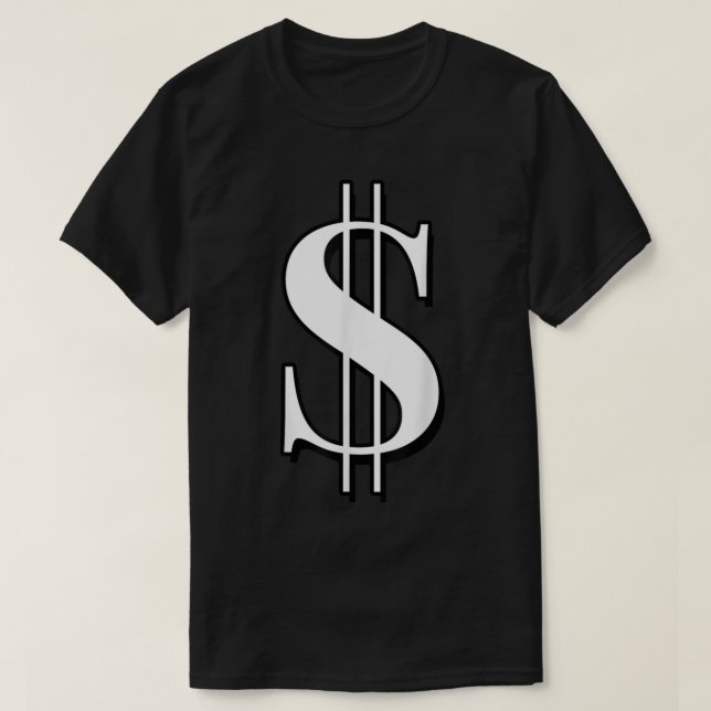 T-shirt Symbole Dollar argent vert (Design devant)