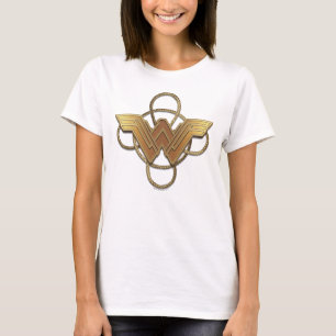 T-shirt Symbole d'or Wonder Woman au-dessus de Lasso