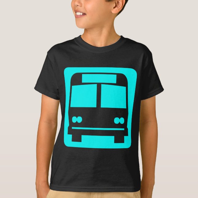 T-shirt Symbole du bus - Cyan (Devant)