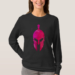 T-shirt Symbole du casque de gladiateur Pink Spartan Girl 