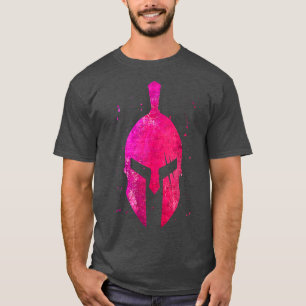 T-shirt Symbole du casque de gladiateur Pink Spartan Girl 