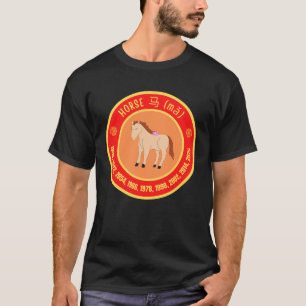 T-shirt Symbole du cheval chinois d'astrologie