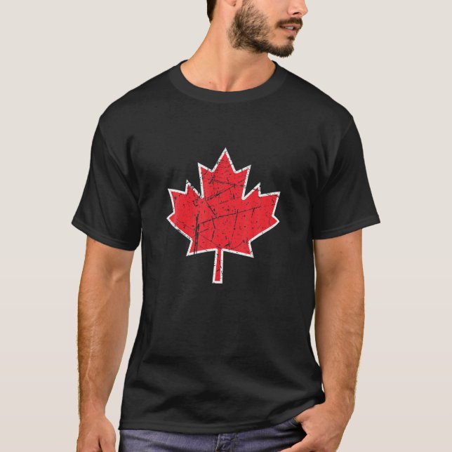 T-shirt Symbole du drapeau canadien Feuille d'érable Pays  (Devant)