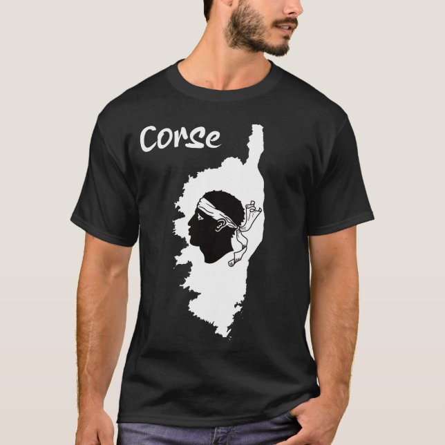 T-shirt symbole du drapeau corse et carte géographique (Devant)