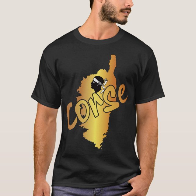 T-shirt symbole du drapeau corse et carte géographique (Devant)