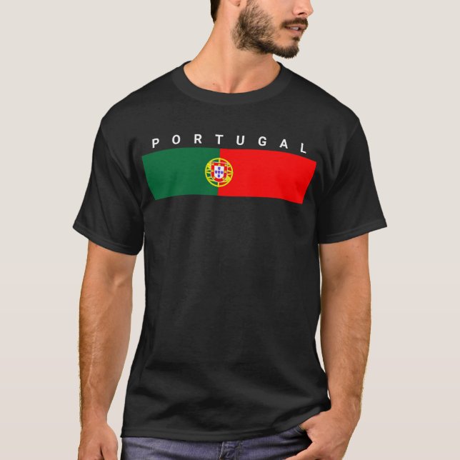 T-shirt symbole du drapeau du pays du portugal (Devant)