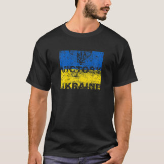 T-shirt Symbole du drapeau ukrainien Victoire vintage