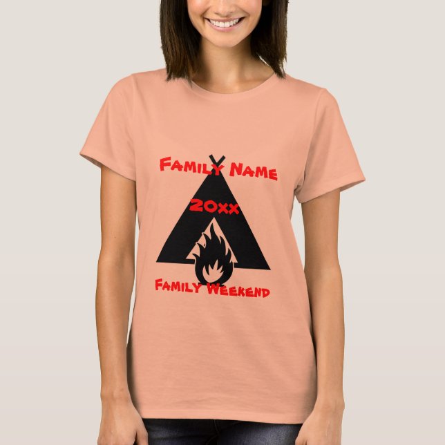 T-shirt Symbole du feu de camp et de la tente de la Réunio (Devant)