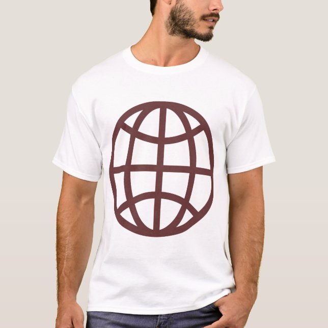 T-shirt Symbole du Globe - Marron foncé (Devant)