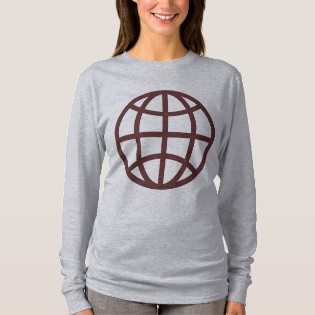T-shirt Symbole du monde - Brown foncé (Devant)