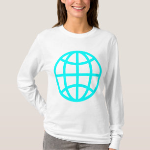 T-shirt Symbole du monde - Cyan