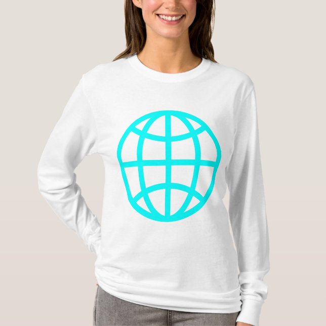 T-shirt Symbole du monde - Cyan (Devant)