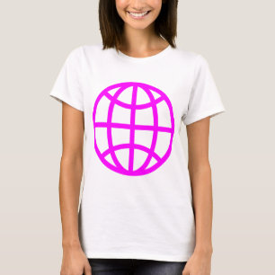 T-shirt Symbole du monde - Magenta