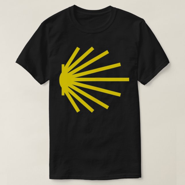 T-shirt Symbole du sentier Camino de Santiago Pétoncle jau (Design devant)