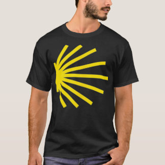 T-shirt Symbole du sentier Camino de Santiago Pétoncle jau