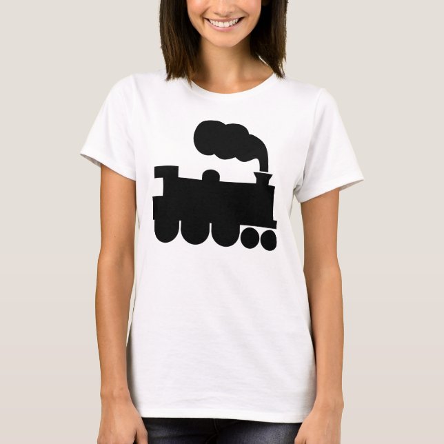 T-shirt Symbole du train à vapeur - Noir (Devant)