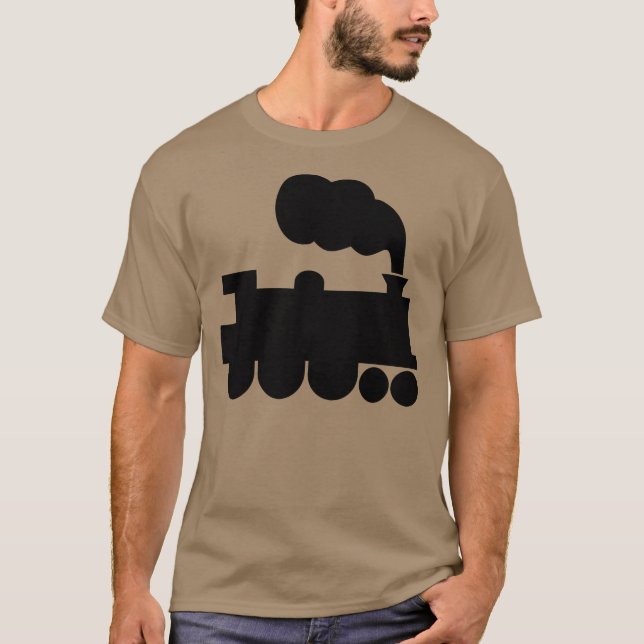 T-shirt Symbole du train à vapeur - Noir (Devant)