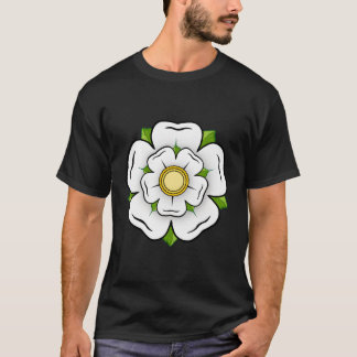 T-shirt Symbole du Yorkshire britannique - Rose blanche O