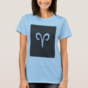 T-shirt Symbole du zodiaque Bélier Décor en fibre de carbo