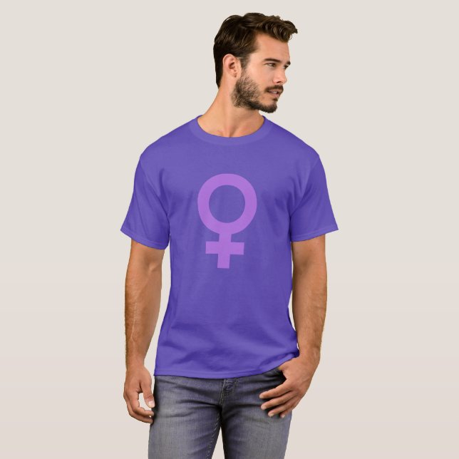 T-shirt Symbole féminin de puissance violette (Devant entier)
