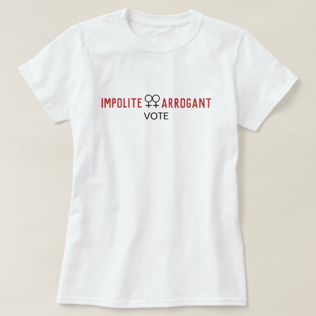 T-shirt Symbole féminin voté par les femmes arrogantes imp (Design devant)