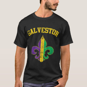 T-shirt Symbole Galveston Texas Mardi Gras Fleur De Lis