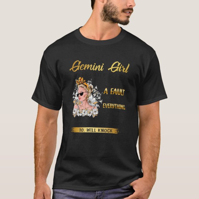 T-shirt Symbole Gemini Girl Anniversaire Queen Zodiac Horo (Devant)