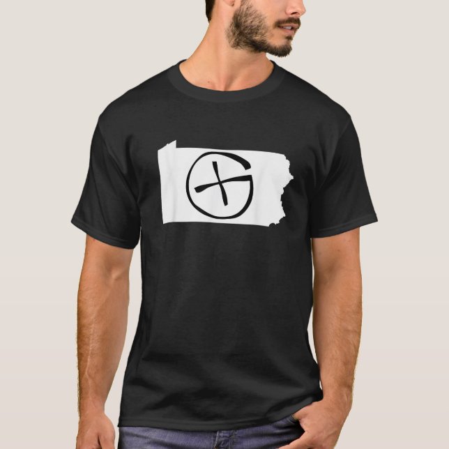 T-shirt Symbole géocaching de Pennsylvanie Geocache cache  (Devant)