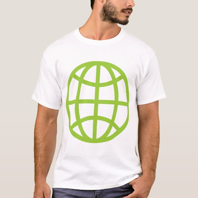 T-shirt Symbole Globe - Vert Martien (Devant)