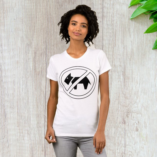 T-shirt Symbole gras noir et blanc « Chiens non autorisés  (Créateur téléchargé)