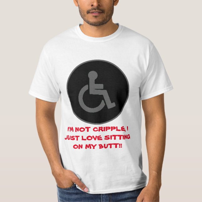 T-shirt Symbole handicapé - Je ne suis pas paralysé (Devant)