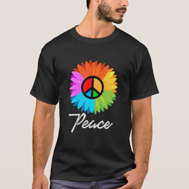 T-shirt Symbole hippie de la paix Aimer l'espoir Cadeau Pa (Devant)