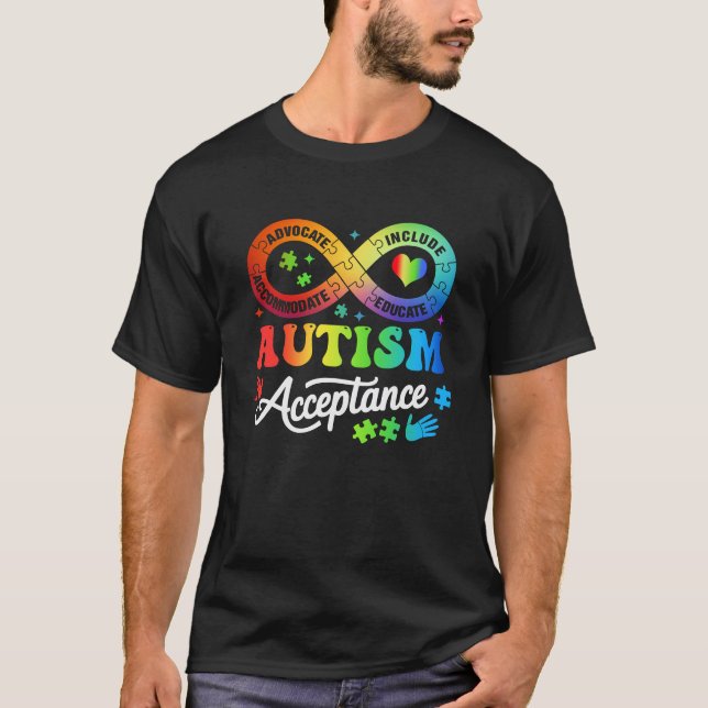 T-shirt Symbole infini d'acceptation et de sensibilisation (Devant)
