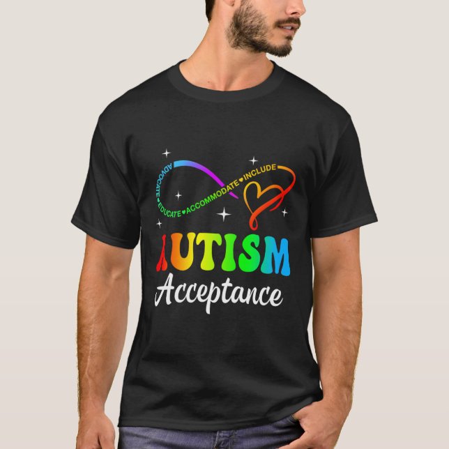 T-shirt Symbole infini d'acceptation et de sensibilisation (Devant)