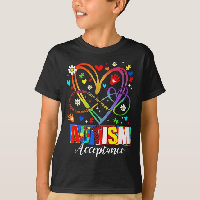 T-shirt Symbole infini de cœur d'acceptation de prise de c (Devant)
