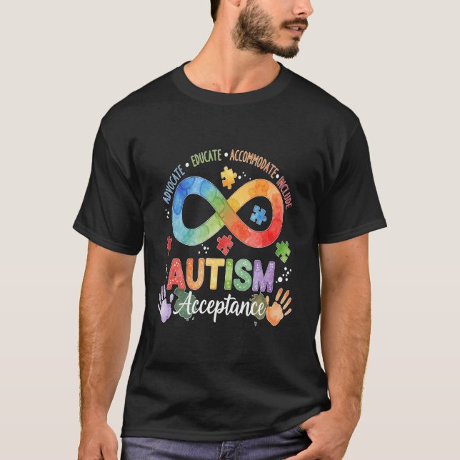 T-shirt Symbole infini de conscience et d'acceptation de l (Devant)