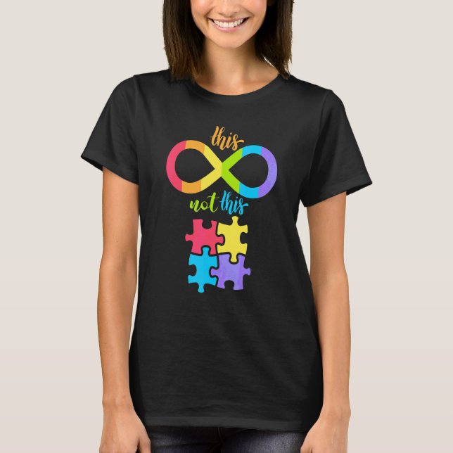 T-shirt Symbole infini de l'autisme pas pièce de puzzle (Devant)